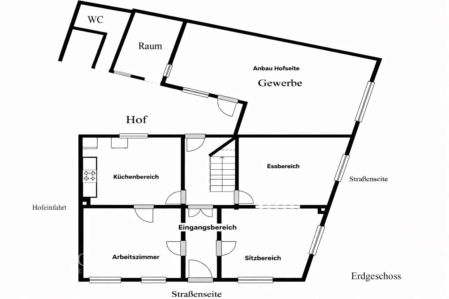 Erdgeschoss Haupthaus - Anbau